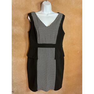 New York Company Houndstooth Sheath Black white Professional Size 12